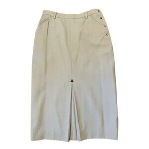 Ralph Lauren Vintage 100% Wool Made in USA Equestrian Inverted Pleat Skirt Large